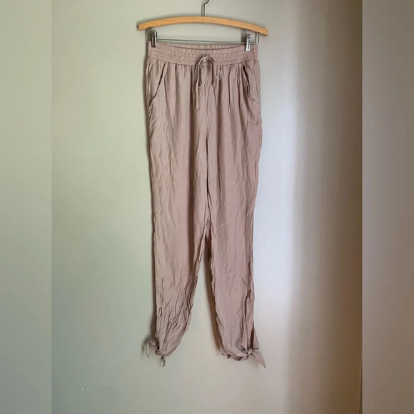 Kori crinkle pants, tie bottom boho bohemian pants - Picture 1 of 7
